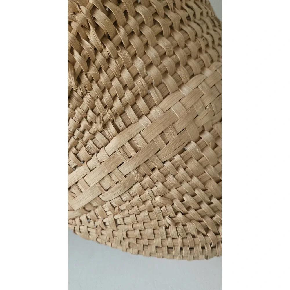 Antique Hand-Woven Gathering Basket Bentwood Handle 9